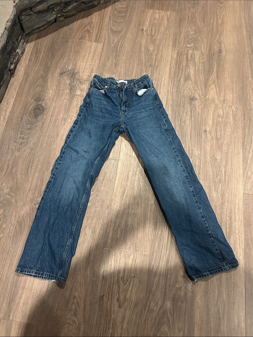 Zara Men's Straight Leg Dark Blue Jeans